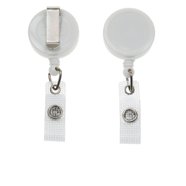 Bilde av White badge reel with belt clip and strap. 60270199 (DE,SE,NO,FI,RO,PL)